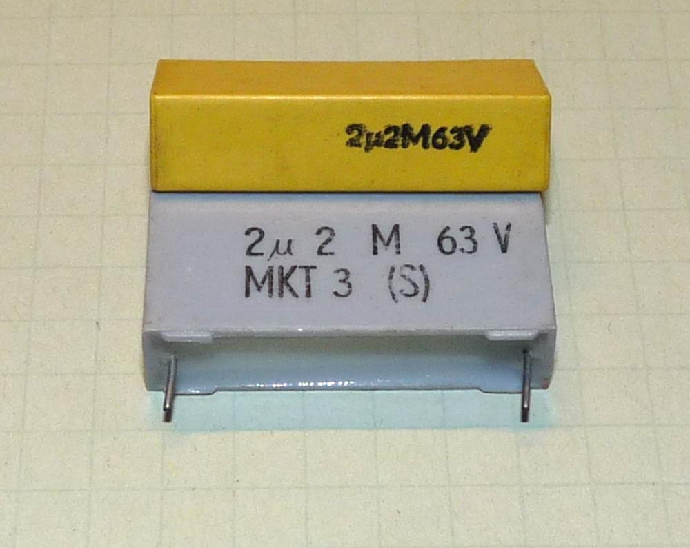Kondensator 2,2µF, 63V, 20%, radial, MKT